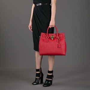 Michael kors red large hamilton bag